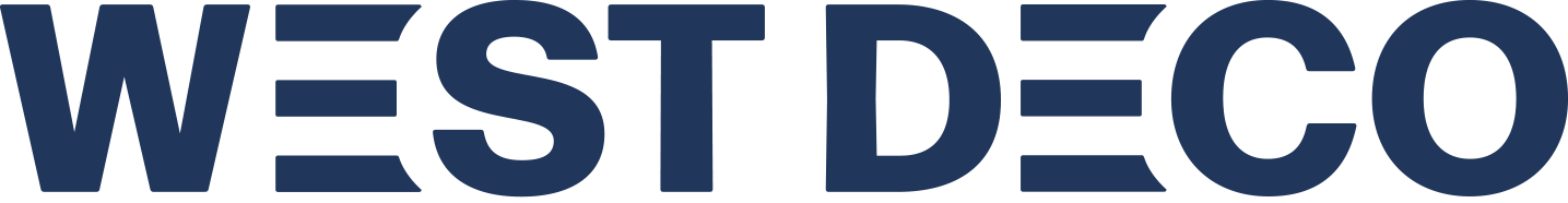 west deco logo p blauw